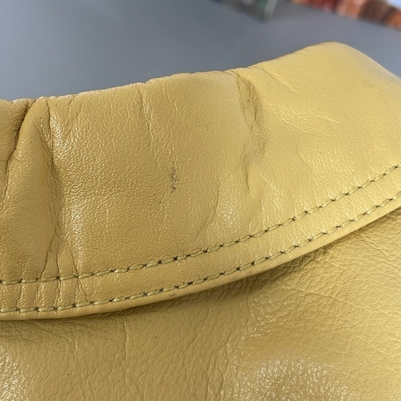 Jessica London Jacket Women's 12 Yellow NWT Leather Coat Snap Buttons Collared - Picture 17 of 17